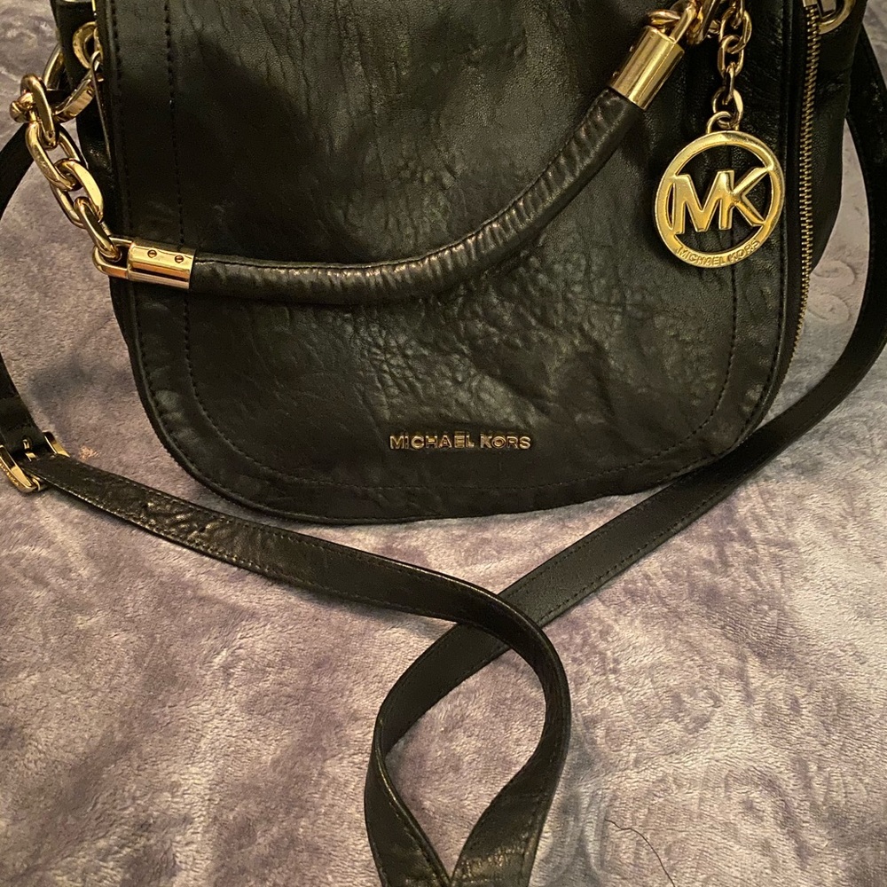 Michael Kors black leather purse